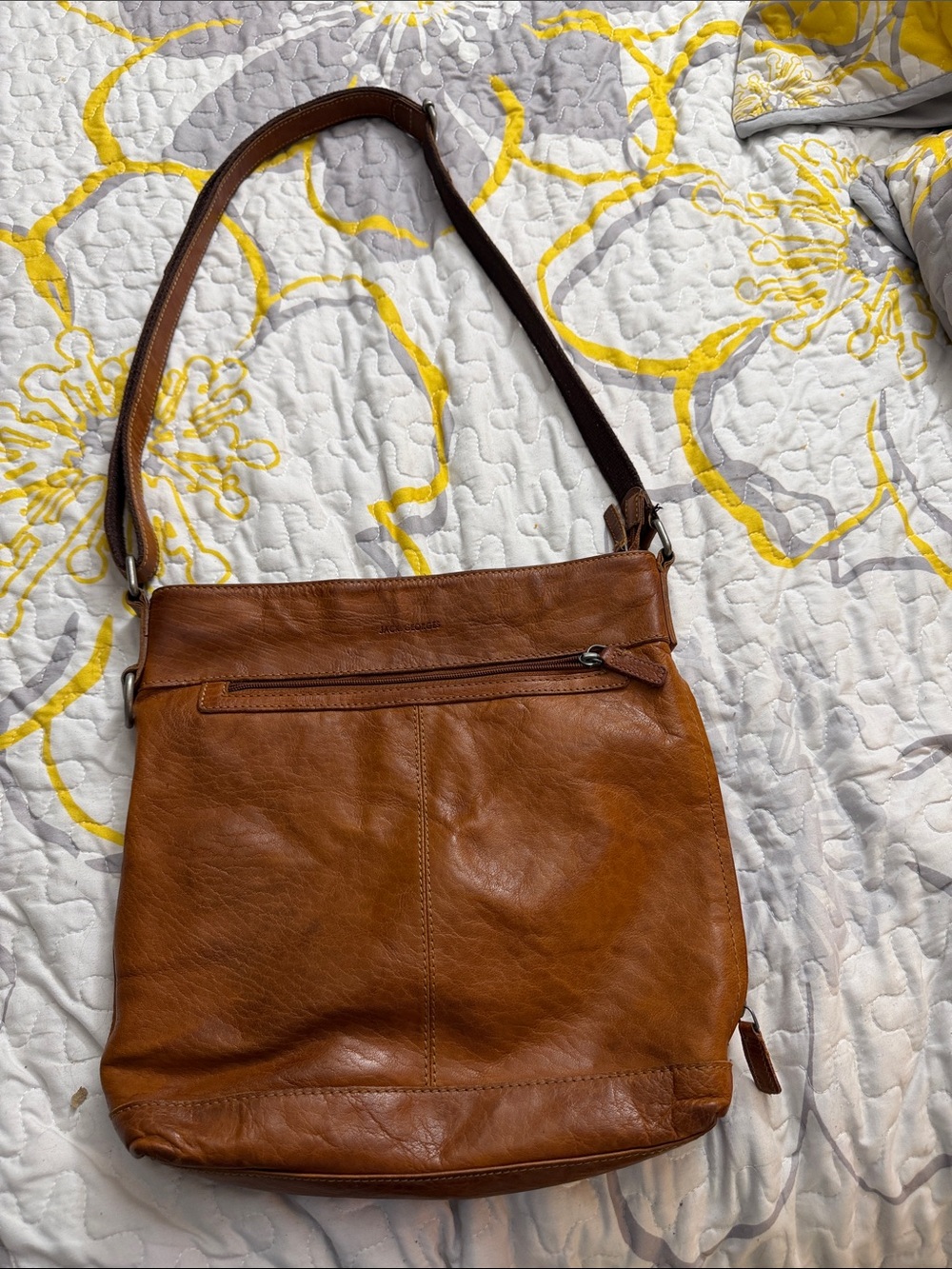 Jack Georges Brown Leather Shoulder Bag - Classic Women’s Crossbody. EPLC